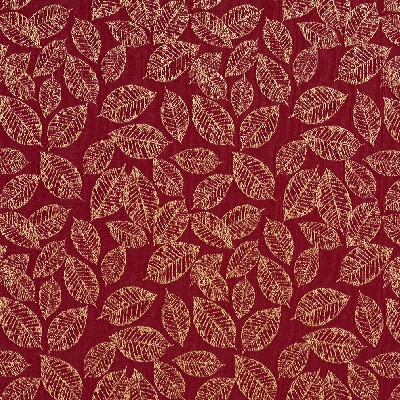 Charlotte Fabrics 2625 Crimson/Leaf Red Woven  Blend Fire Rated Fabric Heavy Duty CA 117 Fire Retardant Print and Textured Vine and Flower 