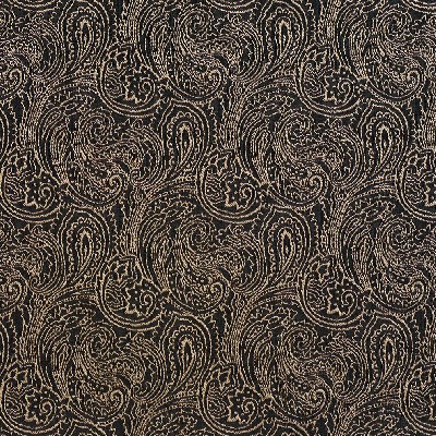 Charlotte Fabrics 2633 Onyx/Paisley Beige Woven  Blend Fire Rated Fabric Heavy Duty CA 117 Fire Retardant Print and Textured Classic Paisley 