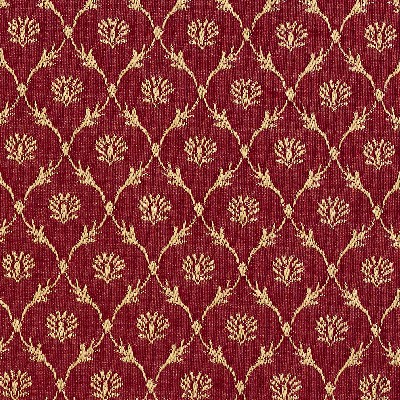 Charlotte Fabrics 2643 Crimson/Trellis Red Woven  Blend Fire Rated Fabric Heavy Duty CA 117 Fire Retardant Print and Textured 