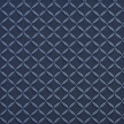 Charlotte Fabrics 2754 Ocean Blue Upholstery Woven  Blend Fire Rated Fabric High Wear Commercial Upholstery Quatrefoil Geometric 