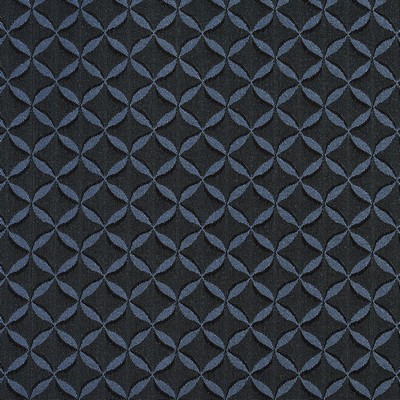 Charlotte Fabrics 2757 Baltic Blue Upholstery Woven  Blend Fire Rated Fabric High Wear Commercial Upholstery Quatrefoil Geometric 