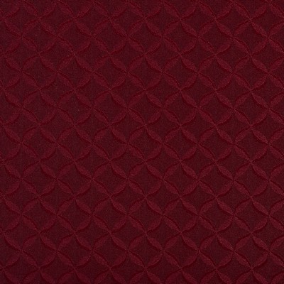 Charlotte Fabrics 2761 Ruby Red Upholstery Woven  Blend Fire Rated Fabric High Wear Commercial Upholstery Quatrefoil Geometric 