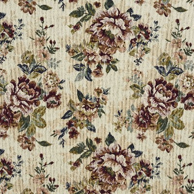Charlotte Fabrics 3178 Harmony Beige Rayon  Blend Fire Rated Fabric Heavy Duty CA 117 Floral Flame Retardant 