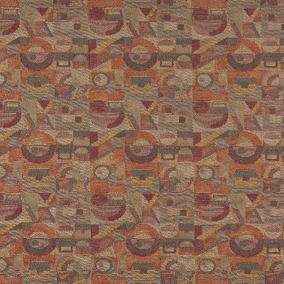 Charlotte Fabrics 3570 Adobe Red Woven  Blend Fire Rated Fabric Geometric High Performance CA 117 