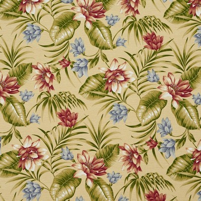 Charlotte Fabrics D957Granada Beige NA Acrylic Fire Rated Fabric Heavy Duty CA 117 Tropical Leaves and Trees Floral Outdoor 