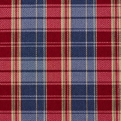 Charlotte Fabrics 5804 Patriot Plaid Red Polyester  Blend Fire Rated Fabric Gingham Check High Wear Commercial Upholstery CA 117 Plaid  and Tartan 