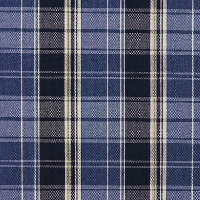 Charlotte Fabrics 5809 Cobalt Plaid Blue Polyester  Blend Fire Rated Fabric Gingham Check High Wear Commercial Upholstery CA 117 Plaid  and Tartan 