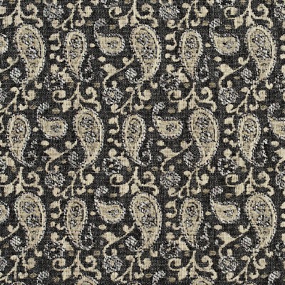 Charlotte Fabrics 5840 Sterling Paisley Silver Polyester  Blend Fire Rated Fabric High Performance Fire Retardant Print and Textured CA 117 Classic Paisley 