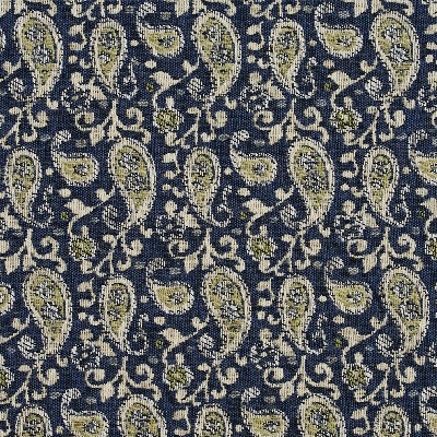 Charlotte Fabrics 5843 Laguna Paisley Blue Polyester  Blend Fire Rated Fabric High Performance Fire Retardant Print and Textured CA 117 Classic Paisley 