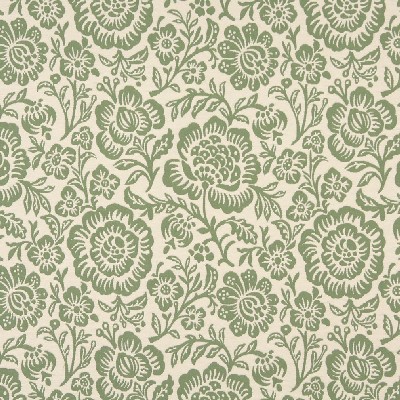 Charlotte Fabrics 6402 Spring Floral Green Upholstery cotton  Blend Fire Rated Fabric Jacobean Floral 