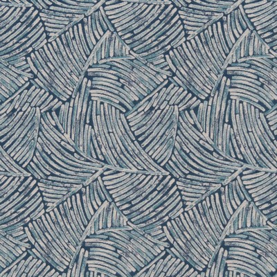 Charlotte Fabrics CB800-221 Blue Multipurpose Woven  Blend Fire Rated Fabric Heavy Duty CA 117 NFPA 260 Leaves and Trees Damask Jacquard 