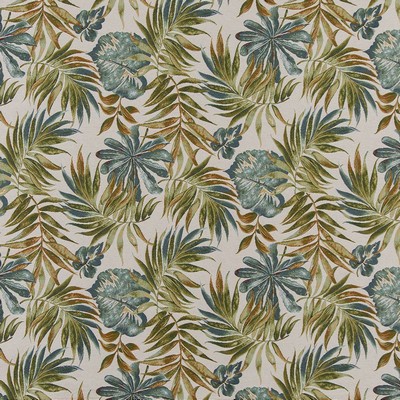 Charlotte Fabrics CB800-245 Green Multipurpose Polyester  Blend Fire Rated Fabric Heavy Duty CA 117 NFPA 260 Tropical Leaves and Trees 