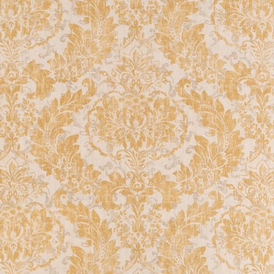 Charlotte Fabrics CB800-273 Yellow Multipurpose Linen  Blend Fire Rated Fabric Classic Damask Heavy Duty CA 117 NFPA 260 Floral Medallion Floral Linen 