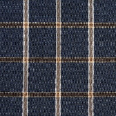 Charlotte Fabrics D141 Indigo Windowpane Blue Multipurpose Woven  Blend Fire Rated Fabric Large Check Check High Wear Commercial Upholstery CA 117 Woven 