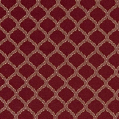 Charlotte Fabrics D1531 Merlot Ogee Red Multipurpose Woven  Blend Fire Rated Fabric Geometric Diamond Ogee Heavy Duty CA 117 NFPA 260 Damask Jacquard 