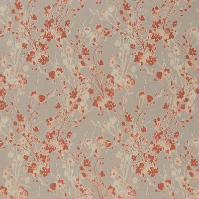 Charlotte Fabrics D1644 Spice Orange Upholstery Woven  Blend Fire Rated Fabric High Performance CA 117 NFPA 260 Modern Floral 