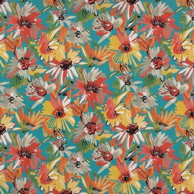 Charlotte Fabrics D1657 Newport Orange Multipurpose Acrylic Fire Rated Fabric High Performance CA 117 NFPA 260 Tropical Floral Outdoor 