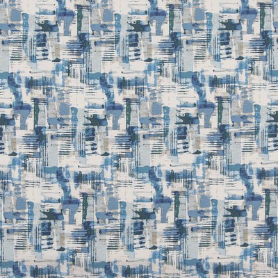 Charlotte Fabrics D1679 Havana Blue Multipurpose Acrylic Fire Rated Fabric Geometric Abstract High Performance CA 117 NFPA 260 Fun Print Outdoor 