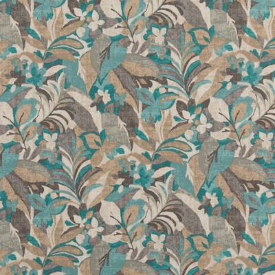 Charlotte Fabrics D1683 Belize Brown Multipurpose Acrylic Fire Rated Fabric High Performance CA 117 NFPA 260 Tropical Leaves and Trees Floral Outdoor 