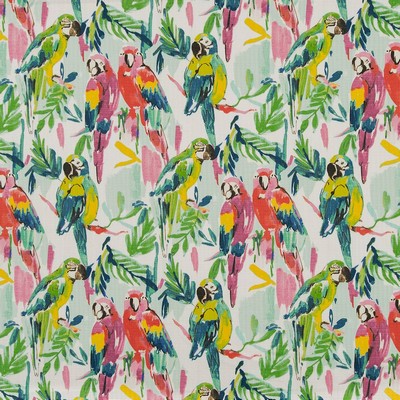 Charlotte Fabrics D1685 Bali Pink Multipurpose Acrylic Fire Rated Fabric Birds and Feather High Performance CA 117 NFPA 260 Tropical Floral Outdoor 