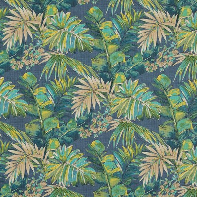 Charlotte Fabrics D1690 Bon Aire Green Multipurpose Acrylic Fire Rated Fabric High Performance CA 117 NFPA 260 Tropical Leaves and Trees Floral Outdoor 