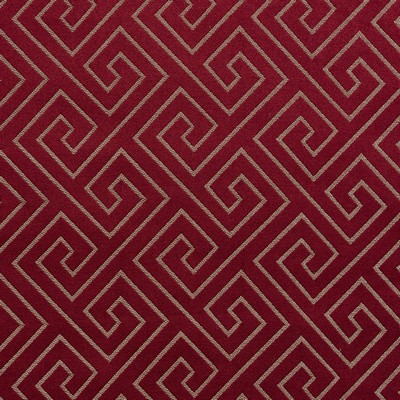 Charlotte Fabrics D172 Merlot Greek Key Red Multipurpose Woven  Blend Fire Rated Fabric Geometric High Wear Commercial Upholstery CA 117 Damask Jacquard 
