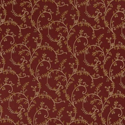 Charlotte Fabrics D1808 Currant Nicolette Red Multipurpose Woven  Blend Fire Rated Fabric High Wear Commercial Upholstery CA 117 NFPA 260 Leaves and Trees Damask Jacquard 