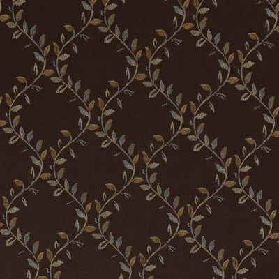 Charlotte Fabrics D1853 Walnut Ella Brown Multipurpose Woven  Blend Fire Rated Fabric Contemporary Diamond High Wear Commercial Upholstery CA 117 NFPA 260 Leaves and Trees Damask Jacquard 