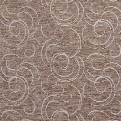 Charlotte Fabrics D1864 Sand Swirl Brown Upholstery Woven  Blend Fire Rated Fabric Geometric Scroll High Wear Commercial Upholstery CA 117 NFPA 260 