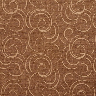 Charlotte Fabrics D1866 Harvest Swirl Brown Upholstery Woven  Blend Fire Rated Fabric Geometric Scroll High Wear Commercial Upholstery CA 117 NFPA 260 