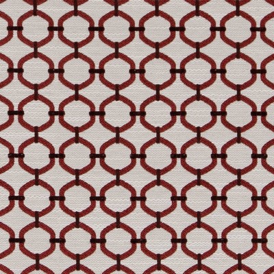 Charlotte Fabrics D2172 Ruby Lattice Red Upholstery Woven  Blend Fire Rated Fabric High Wear Commercial Upholstery CA 117 NFPA 260 Damask Jacquard 