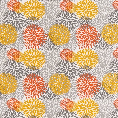 Charlotte Fabrics D2461 Orange Orange Multipurpose Polyester Fire Rated Fabric High Performance CA 117 NFPA 260 Floral Outdoor 