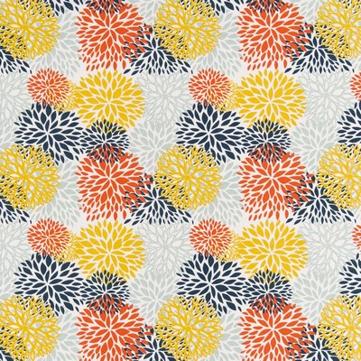 Charlotte Fabrics D2463 Fiesta Yellow Multipurpose Polyester Fire Rated Fabric Geometric High Performance CA 117 NFPA 260 Floral Outdoor 