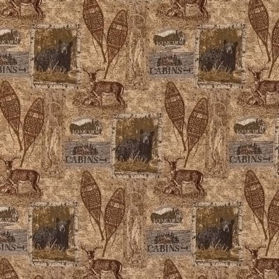 Charlotte Fabrics D2671 Cabin Pine Green Upholstery Polyester  Blend Fire Rated Fabric Hunting Themed High Performance CA 117 NFPA 260 Miscellaneous Novelty Western Tapestry 