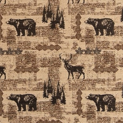 Charlotte Fabrics D2673 Woodland Brown Upholstery Polyester Fire Rated Fabric Hunting Themed High Wear Commercial Upholstery CA 117 NFPA 260 Miscellaneous Novelty Animal Tapestry 