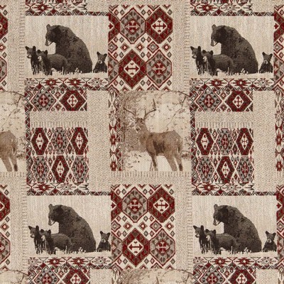 Charlotte Fabrics D2697 Den Redstone Red Upholstery Polyester Fire Rated Fabric Hunting Themed High Wear Commercial Upholstery CA 117 NFPA 260 Miscellaneous Novelty Animal Tapestry 