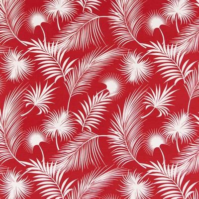 Charlotte Fabrics D2750 Crimson Red Multipurpose Spun  Blend Fire Rated Fabric High Performance CA 117 NFPA 260 Tropical Leaves and Trees Floral Outdoor 