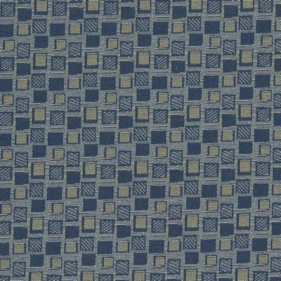 Charlotte Fabrics D925 Squares/Navy Blue Upholstery Woven  Blend Fire Rated Fabric Geometric High Wear Commercial Upholstery CA 117 NFPA 260 Damask Jacquard 