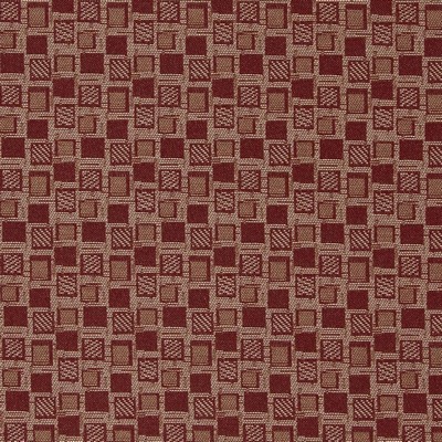 Charlotte Fabrics D928 Squares/Spice Red Upholstery Woven  Blend Fire Rated Fabric Geometric High Wear Commercial Upholstery CA 117 NFPA 260 Damask Jacquard 