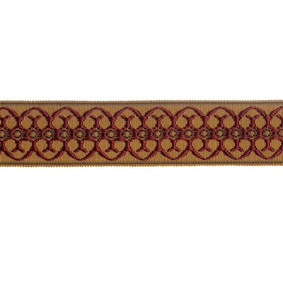 Fabricut Trim Quatrefoil Brick in COSMOPOLITAN COLLECTION TRIMMINGS Red Viscose  Blend  Trim Border Braided Trim  Fabric
