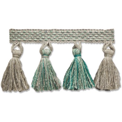 Stout Trim Orchestra Tassel Fringe Mineral 1398 ORCH-1 Grey 79%Polyester 21%Cotton Grey Silver Trims Tassels 