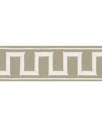 Greek Key Embroidered Tape Taupe by  Schumacher Trim 