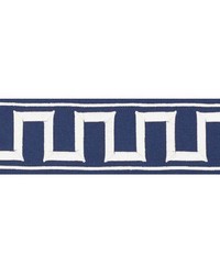 Greek Key Embroidered Tape Marine by  Schumacher Trim 