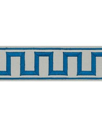 Greek Key Embroidered Tape PeaCOCK & MINERAL by  Schumacher Trim 