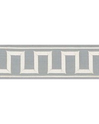Greek Key Embroidered Tape Sky by  Schumacher Trim 