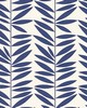 Schumacher Wallpaper LEAF STRIPE MARINE