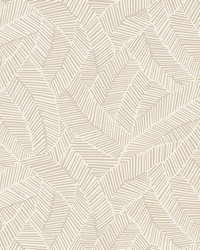 Abstract Leaf Linen by  Schumacher Wallpaper 
