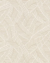 Abstract Leaf Linen by  Schumacher Wallpaper 