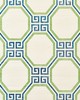 Schumacher Wallpaper OCTAVIA SISAL TURQUOISE & PALM