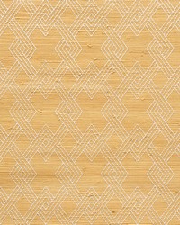 Hix Embroidered Jute Natural by  Schumacher Wallpaper 